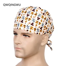 Men Surgical Caps 100% Cotton Printing Dentist Caps Hospital Women Men Design Nurse Caps Uniform Adjustable Surgical Cap