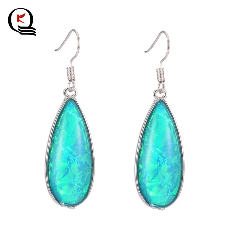 

New Fashion Vintage Drop Earrings Sterling Silver Hook Fire Opal Dangle Earring Trendy Engagement Wedding Jewelry Gifts