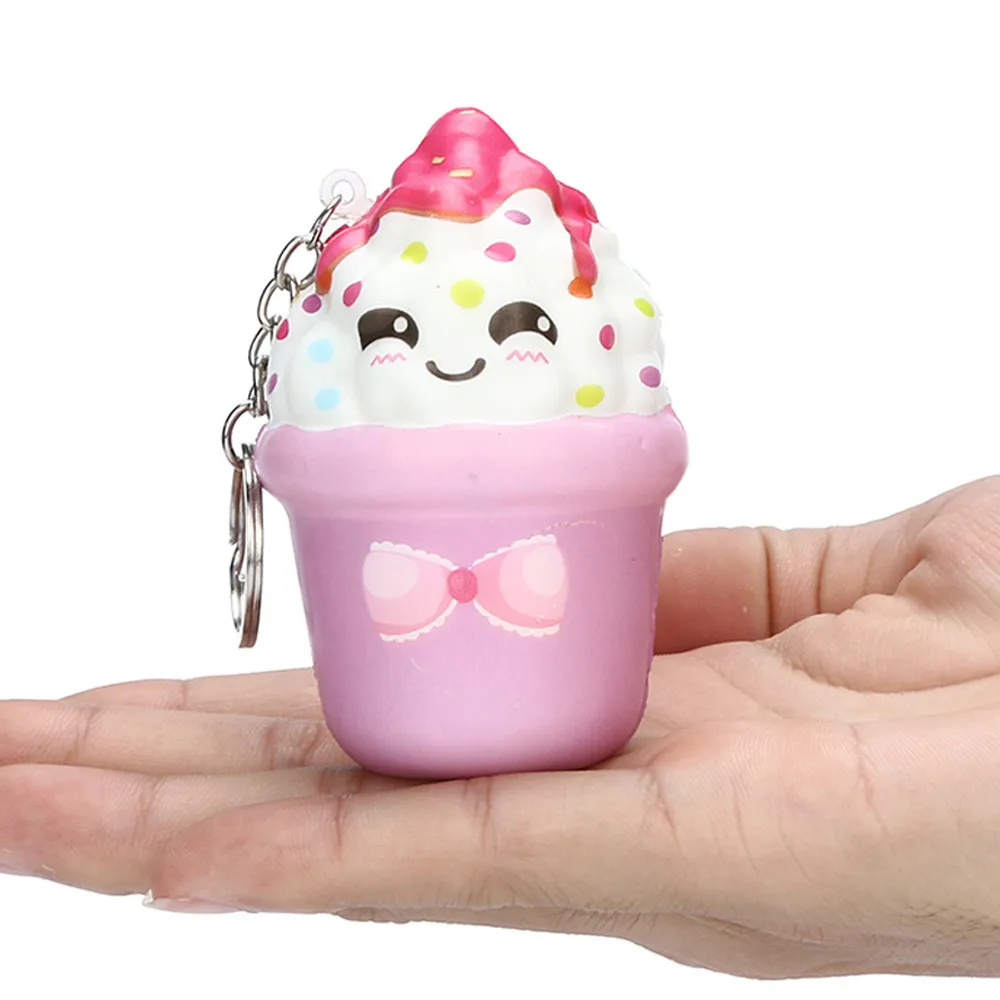 Squishies Kawaii Мороженое замедлить рост крем Ароматические брелок стресса игрушки киска двухфазной scuishies blanditos 2018 Новый