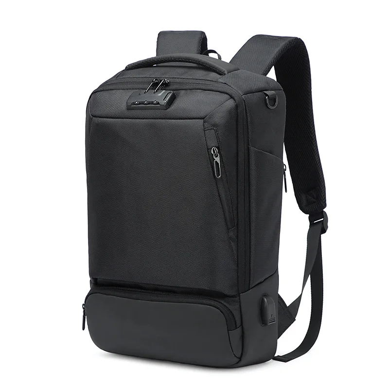 Повседневный Многофункциональный водонепроницаемый мужской рюкзак для ноутбука с защитой от кражи, блокировка паролем, USB зарядка, бизнес-рюкзаки, сумки для колледжа для мужчин