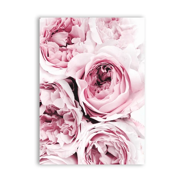 Розовый цветочный пион Scandi Холст Картина Настенная художественная картина, цветок фотография плакат холст печать Скандинавское искусство настенный Декор - Цвет: 7L174
