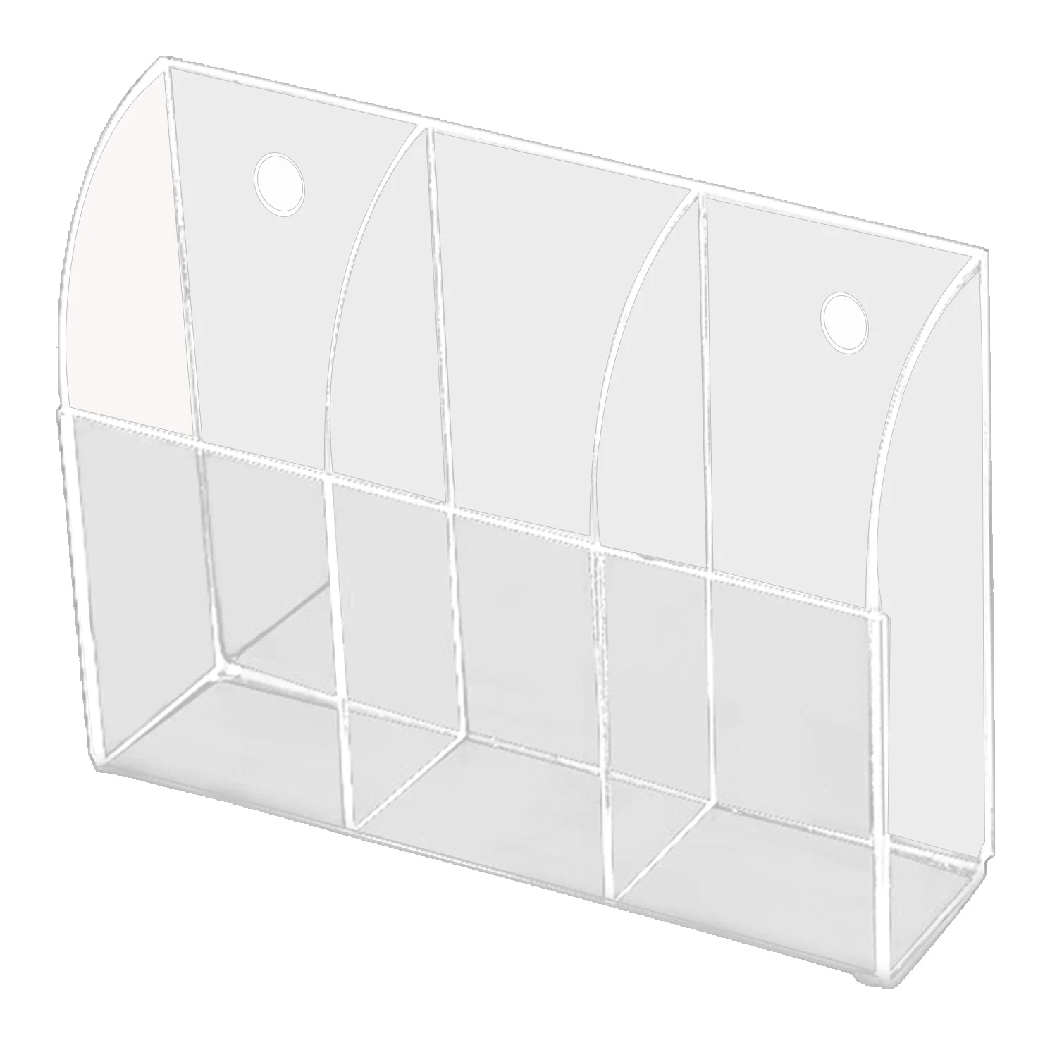  Behogar 3-Slot Clear Acrylic Home Wall Mounted Desk TV Air-conditioner Remote Control Storage Organ