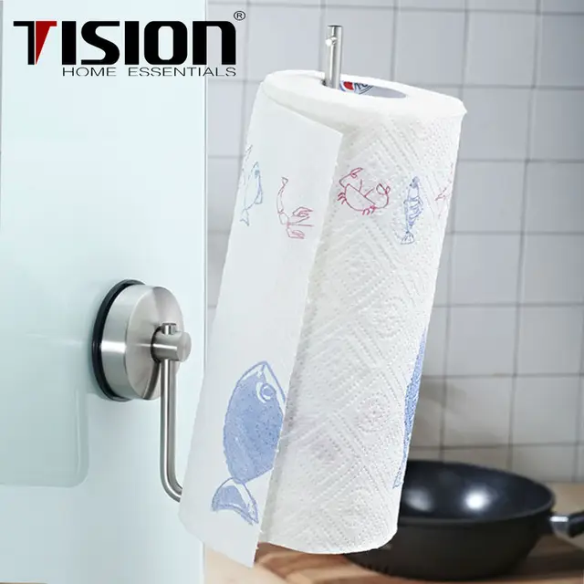 Stainless Steel Suction Kitchen Paper Towel Holder Roll Wall Mounted Stainless Steel Suction Kitchen Paper Towel Holder Roll Wall Mounted Er Tissue Toilet
