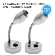 2 pz 12 v 3 w LED Spot di Lettura Interruttore Della Luce Camper Van Caravan Boat Camper Luce