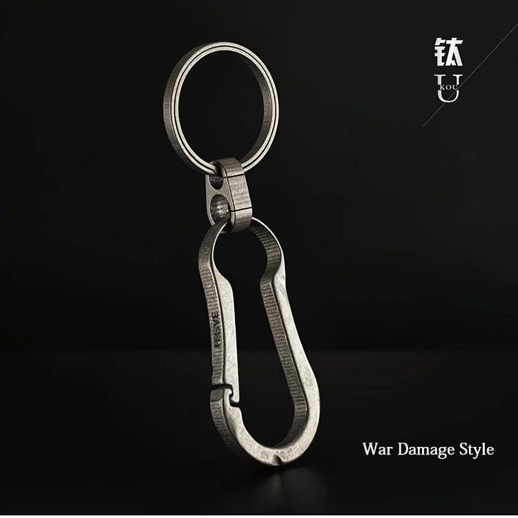 Real Titanium Alloy Men Key Chain Lightweight Creative Titanium Keychain Hanging Buckle Key Holder Rings High-Quality