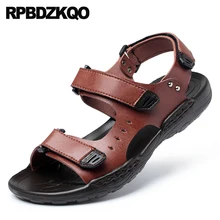 Воздухопроницаемый кожа Дизайнерская обувь мужчины высокого качества лето водонепроницаемый сандалии родной спорт коричневый дизайнер на открытом воздухе мода кроссовки