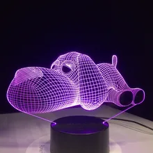 Лампа в виде собаки 3D ночник детская игрушка светодиодный 3D сенсорный Настольный светильник 7 цветов мигающий светодиодный светящееся Рождественское украшение для дома Новогодний подарок