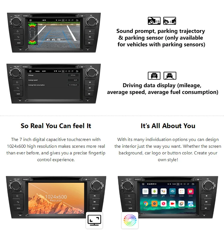 Clearance 7" Android 8.0 Oreo OS Car DVD Multimedia GPS Radio for BMW 3 Series E90/E91/E92/E93 2005-2012 with One Key Screen Off Support 7