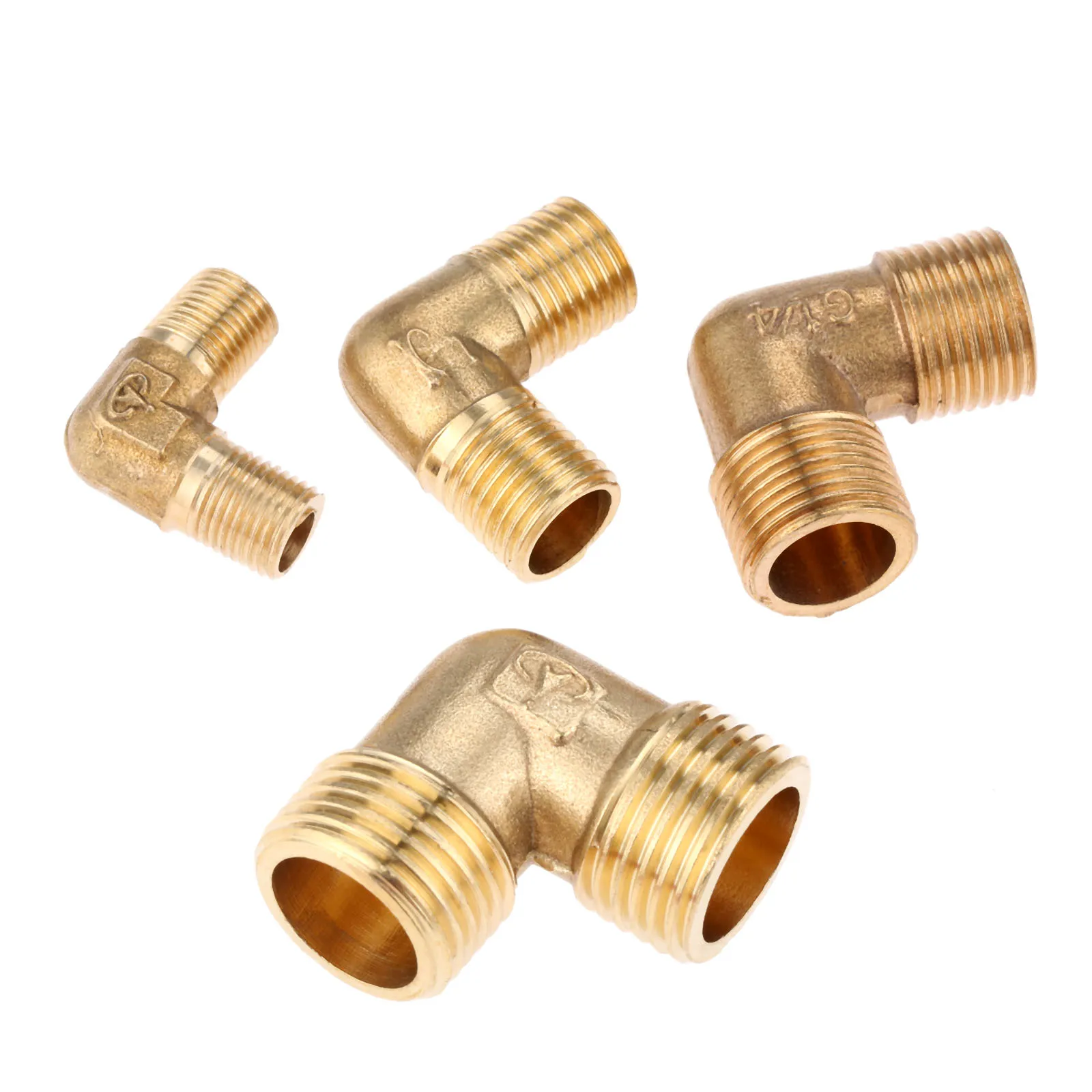 1/8" 1/4" 3/8" 1/2" Brass Fitting Connector BSP Male Thread 90 Deg Elbow Pipe Fitting Pneumatic Connector Coupler For Air Water