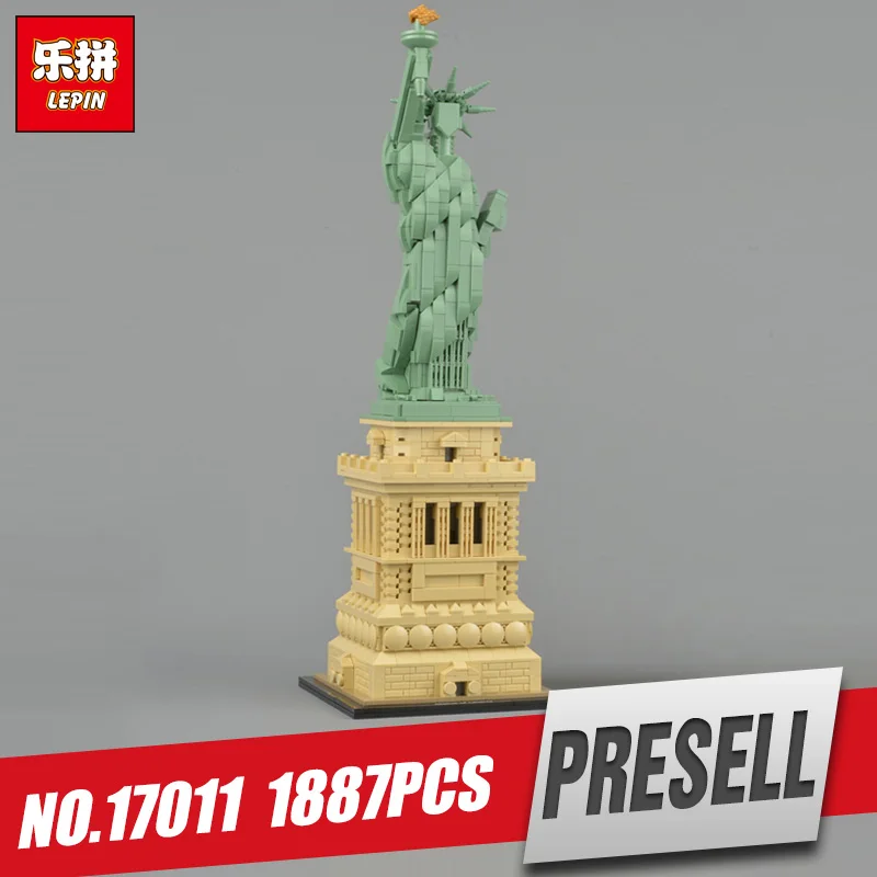 Lepin Architecture 17011 Model compatible Legoing 21042 Statue of Liberty Set Building Blocks Bricks Toys For Children Gift hot toys nanoblock world famous architecture statue of liberty building blocks mini construction brick model iblock fun for kid