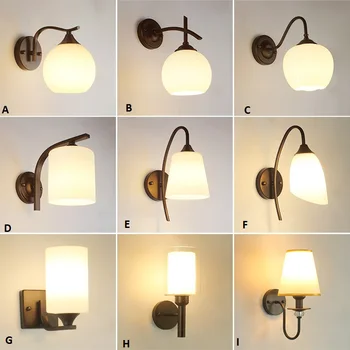 

glass shade iron wall lamp modern LED wall light fixture for Aisle balcony home decoration wall lamp