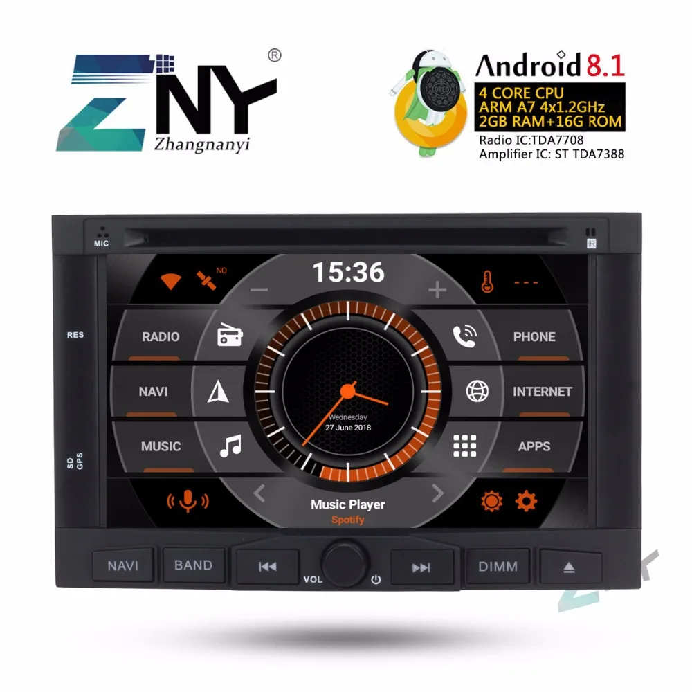 Sale 7" Android 8.1 Car Stereo Auto Radio For Peugeot 3008 5008 GPS FM RDS Wifi 2 Din Multimedia Audio Video DVD Player Gift Camera 3