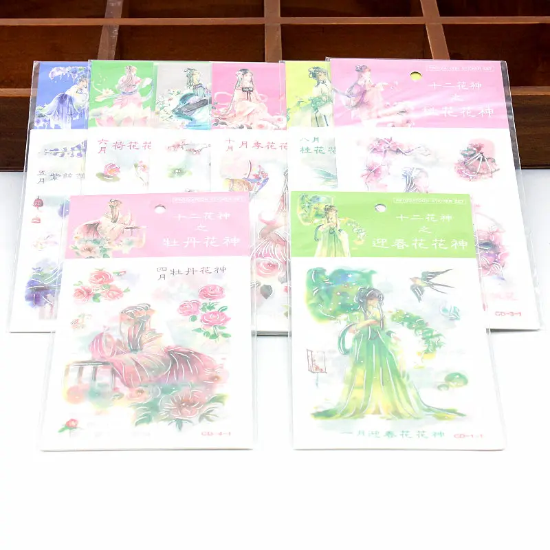 

4sheet/set fairy and flowers plant mushroom stamp paper sticker package diy diary decoration sticker album scrapbookin