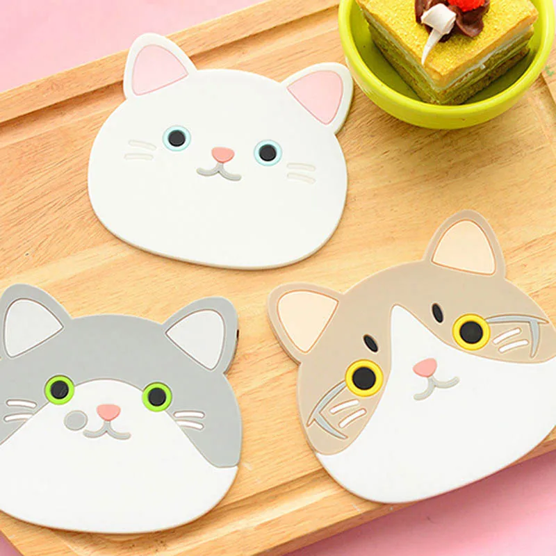 Cat-Shaped-Tea-Coaster-Cup-Holder-Mat-Coffee-Drinks-Drink-Silicon-Coaster-Pad (5)