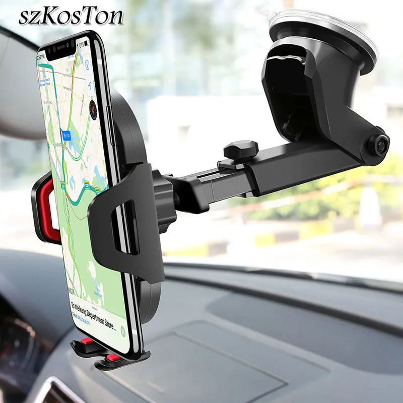 

Universal Car Phone Holder Mobile Phone Stand Mount Support Sucker For iPhone Samsung Note 9 Note 8 S9 S9 Plus GPS Retractable