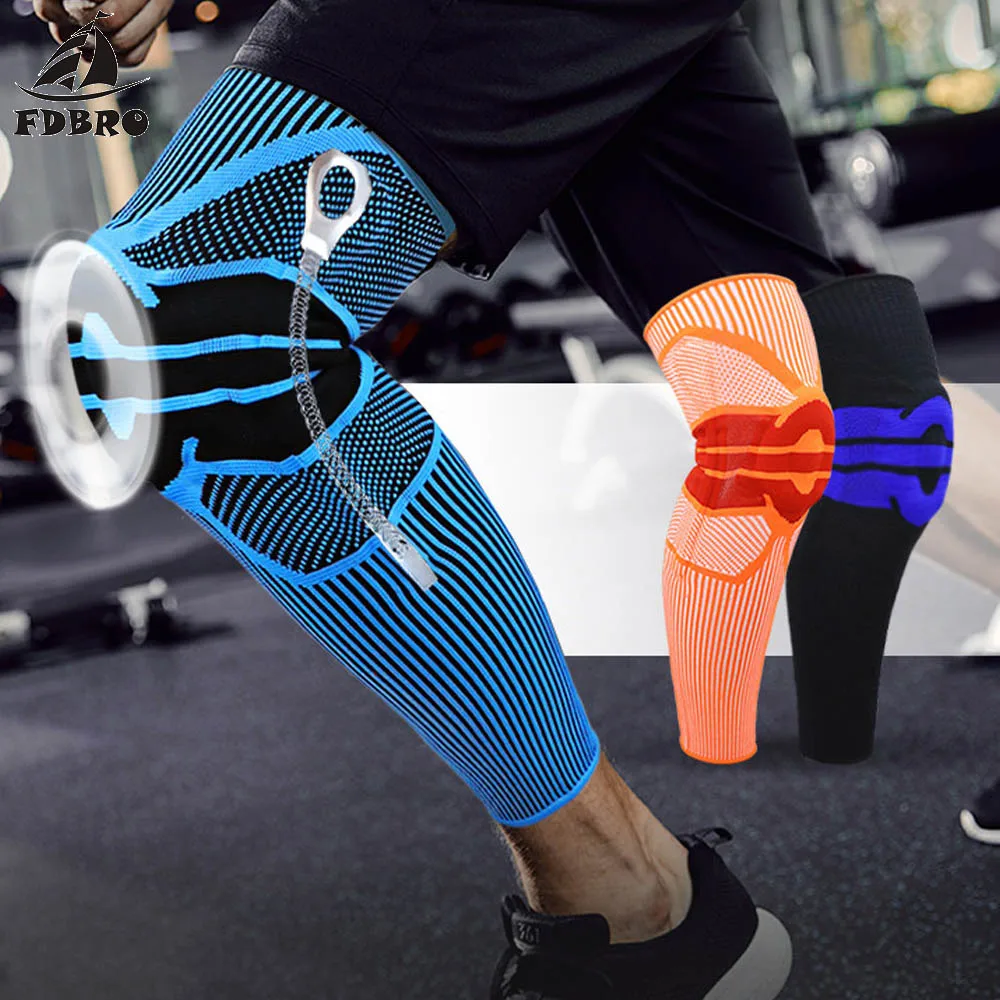 

FDBRO Fitness Compression Kneepads Protector Sports Knee Pads Long Leg Sleeves Spring Support Runing Cycling Training Equipment