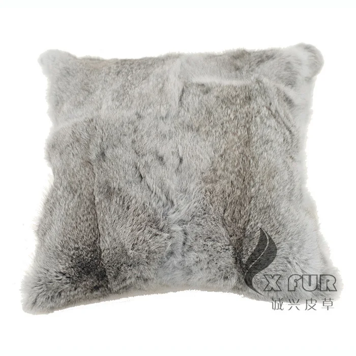 CX-D-07, квадратные оригинальные меховые подушки с кроличьим мехом, чехол для диванной подушки, наволочка черного цвета - Цвет: nstursl grey