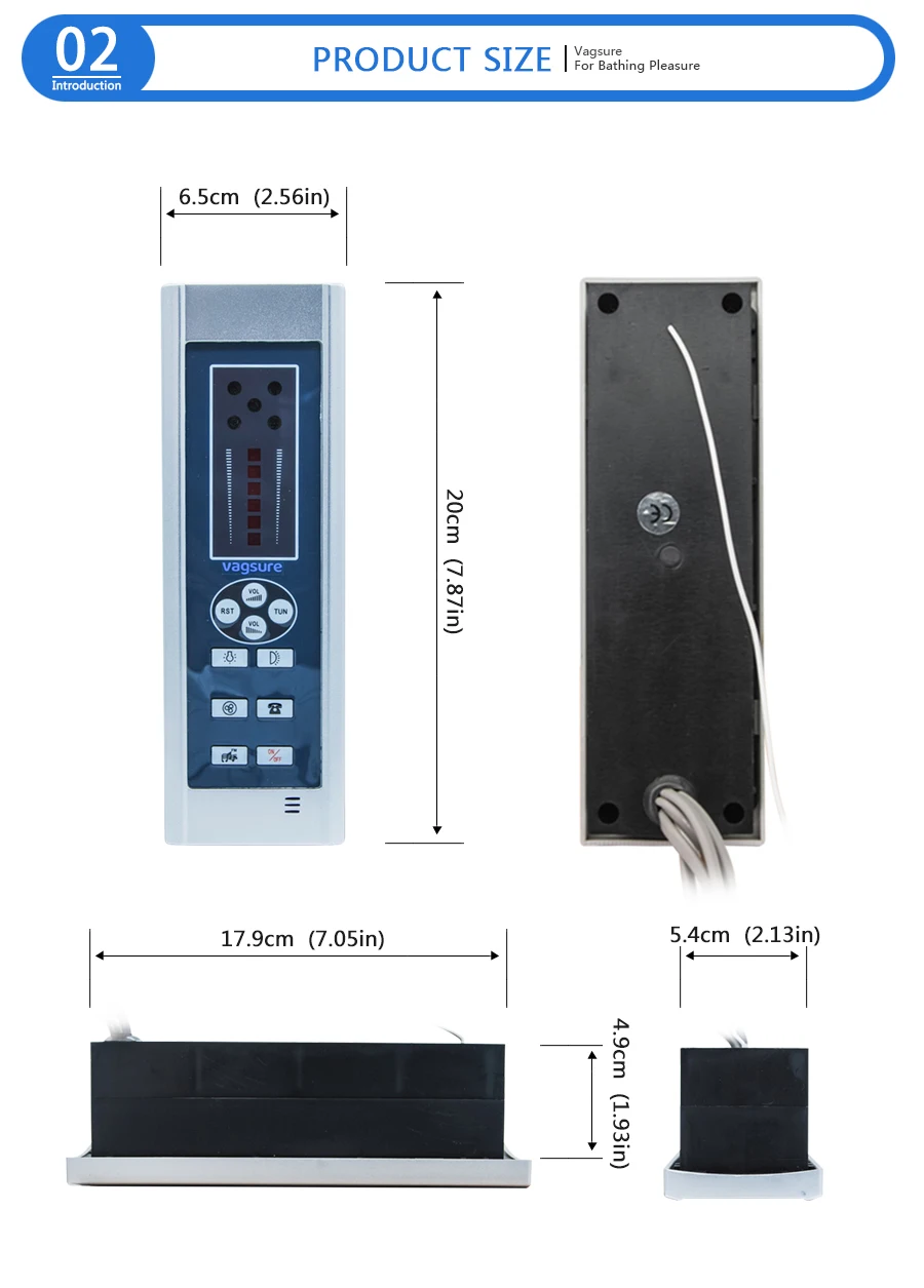 Размер 20*6,5 см Цифровой душ FM радио вентилятор динамик Freehand компьютерная панель управления душевая кабина аксессуары для кабины