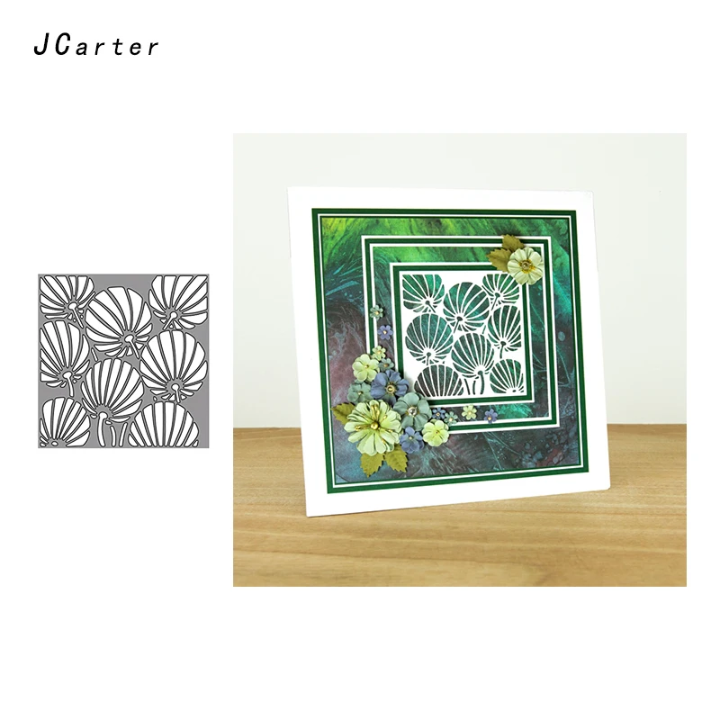 

JC 2019 New Arrivals Shell Flower Background Metal Cutting Dies Scrapbooking DIY Embossing Folder Stencils Handmade Album Crafts