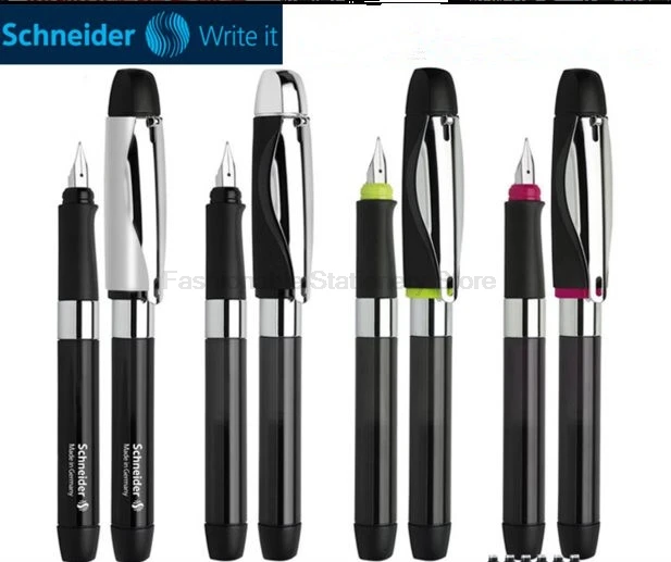 

Schneider ID Stainless steel with iridium F tip Resin body Fountain Pens Leather Gift Box set Iridium pen Writing Supplies