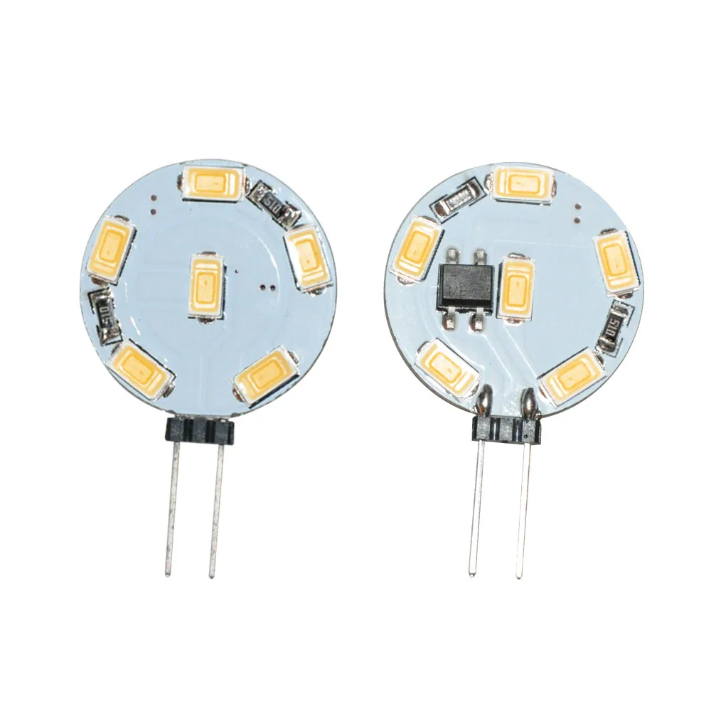 JYL 10 шт двухсторонняя 260lm 1 6 W G4 Светодиодная лампа 5730 12 SMD Белая теплая белая