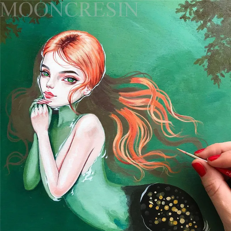 

5D Diy Diamond Painting Cross Stitch Red-haired Shy Girl 3D Diamond Embroidery Full Round Mosaic Decoration Resin Stickers Kits