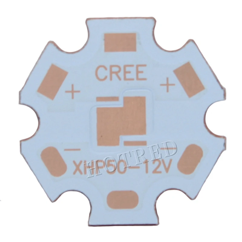 20 мм медная печатная плата Cree XPG XPG2 XPE XPE2 XML XML2 XHP50 XHP70 MKR 3V 6V 12V Светодиодная печатная плата 20mm x 1,6mm Медная звезда 16mm радиатор PCB