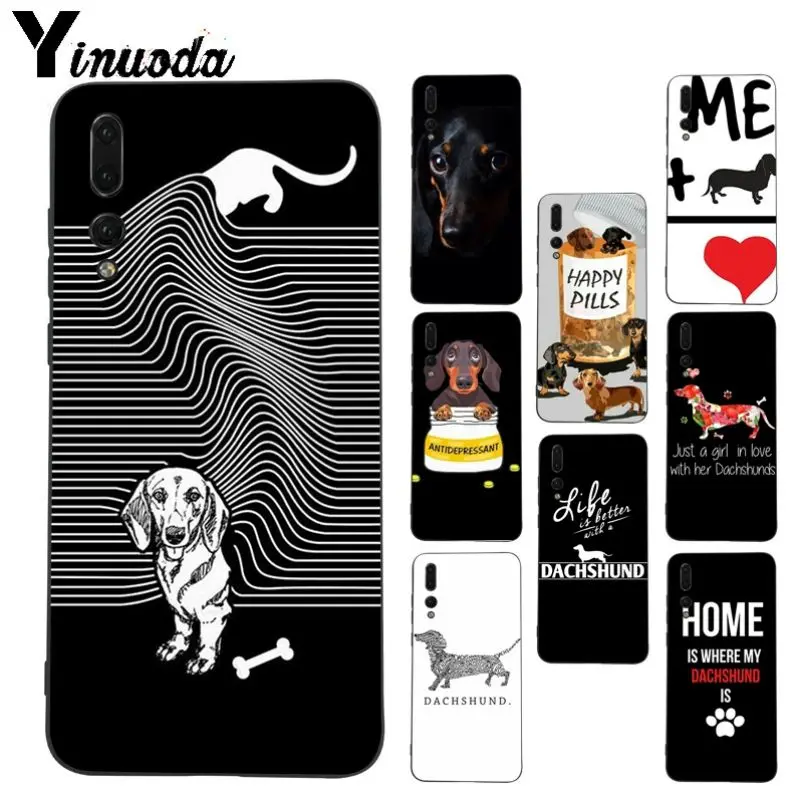 Yinuoda I love Dachshund Роскошный Гибридный чехол для телефона Huawei P20pro mate10lite p9 p10plus honor 8x 7A