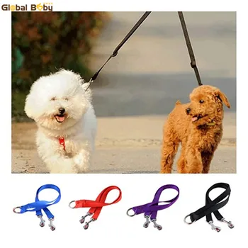 

3 Sizes Brand Global Baby 4 Colors Nylon Rope Double Dogs Collar Lead Pets Leashes
