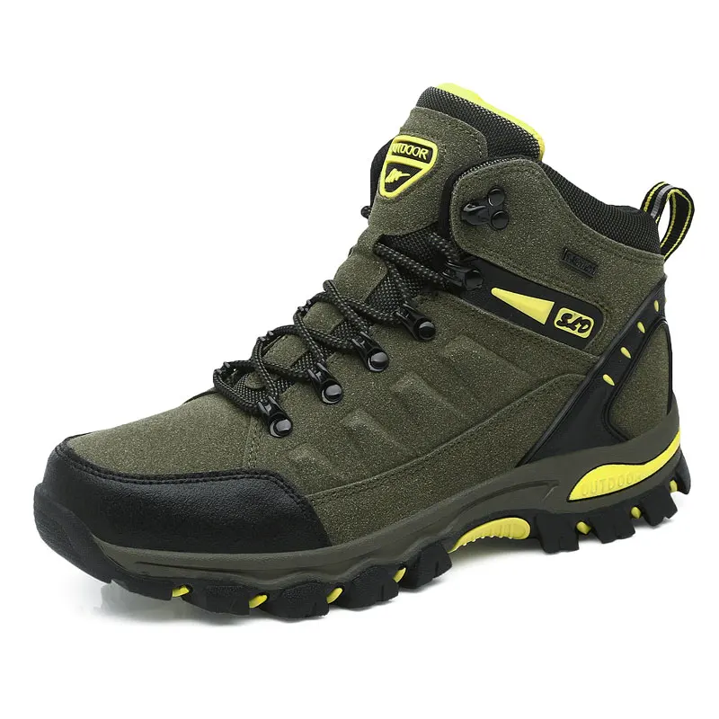 Уличная обувь для пешего туризма; Женская водонепроницаемая нескользящая обувь для альпинизма; Размеры 35-45; унисекс; прогулочная обувь; Мужская обувь для охоты - Цвет: army green