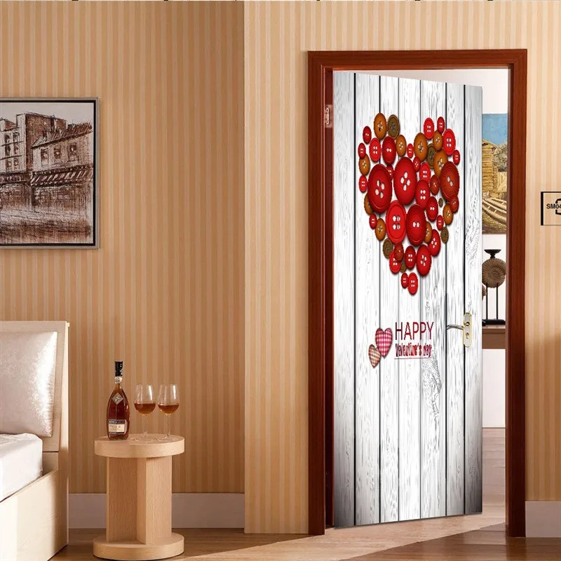Romantic Door Paste Heart Peach Design Door Paste Valentine's Day Anniversary Home Decoration Wall Wallpaper Romantic Door Paste Heart Peach Design Door Paste Valentine's Day Anniversary Home Decoration Wall Wallpaper