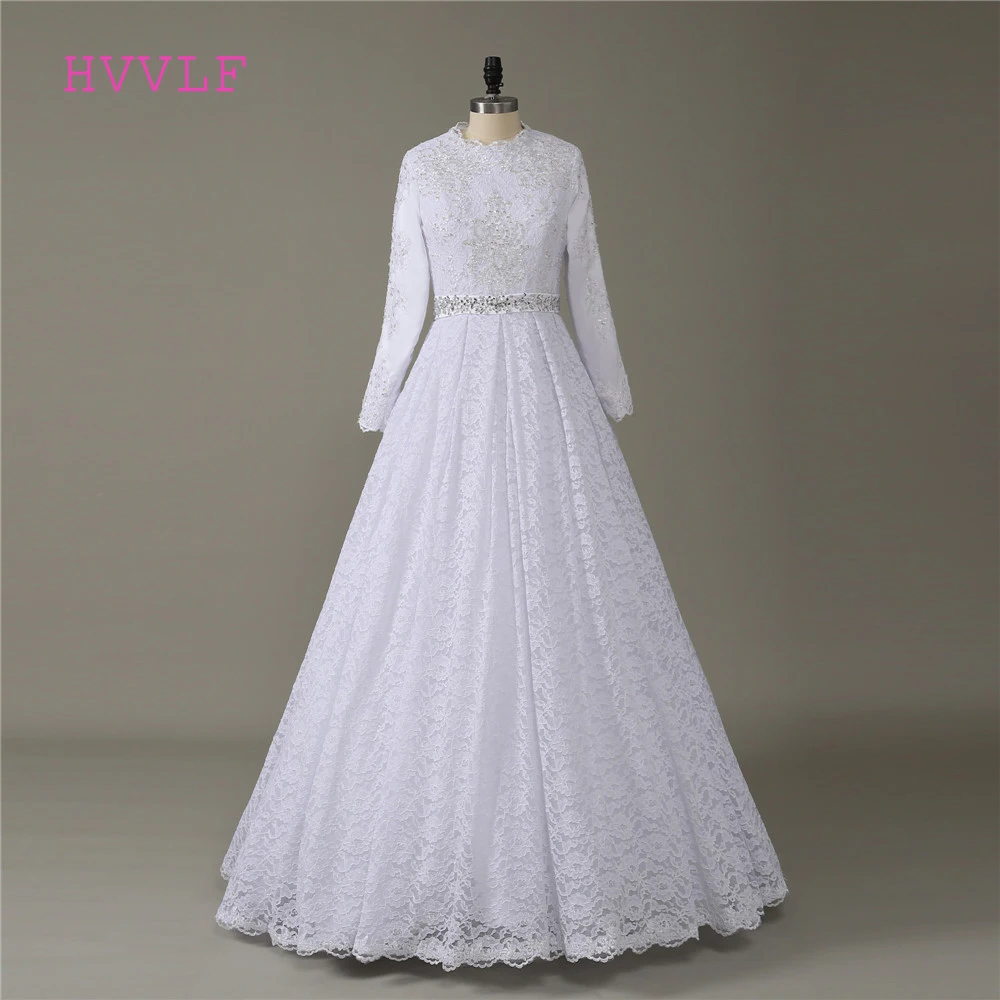 Кружева Vestido De Noiva мусульманские свадебные платья а-силуэта с длинными рукавами из бисера Бохо дешевые большие размеры свадебное платье свадебные платья