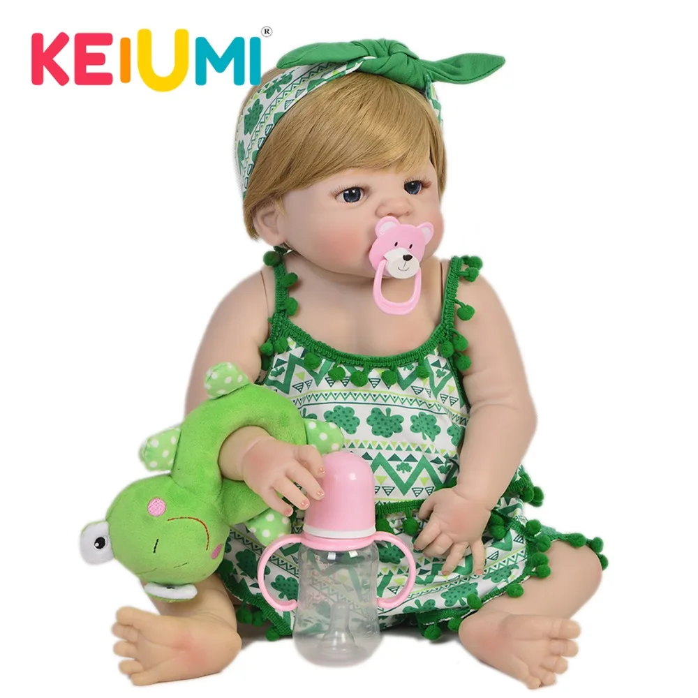 

Wholesale 23 Inch Reborn Dolls Toy For Girl Lifelike Full Silicone Vinyl Newborn Dolls Baby Reborn For Kids Playmates Gifts