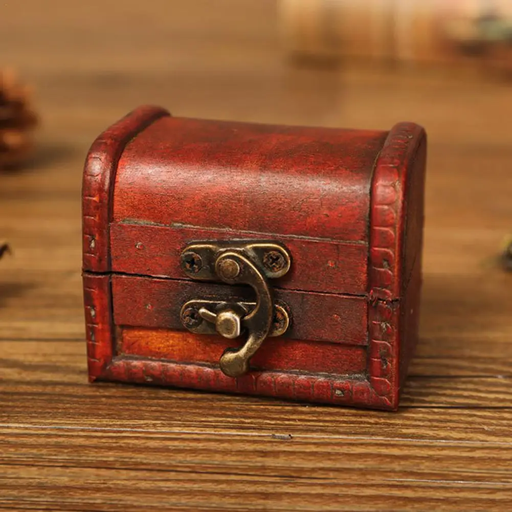 Деревянный Старинный ящик для хранения ювелирных изделий, органайзер, брелок, держатель для браслетов, сережек, ожерелья, коробка с сокровищами, Настольная декоративная