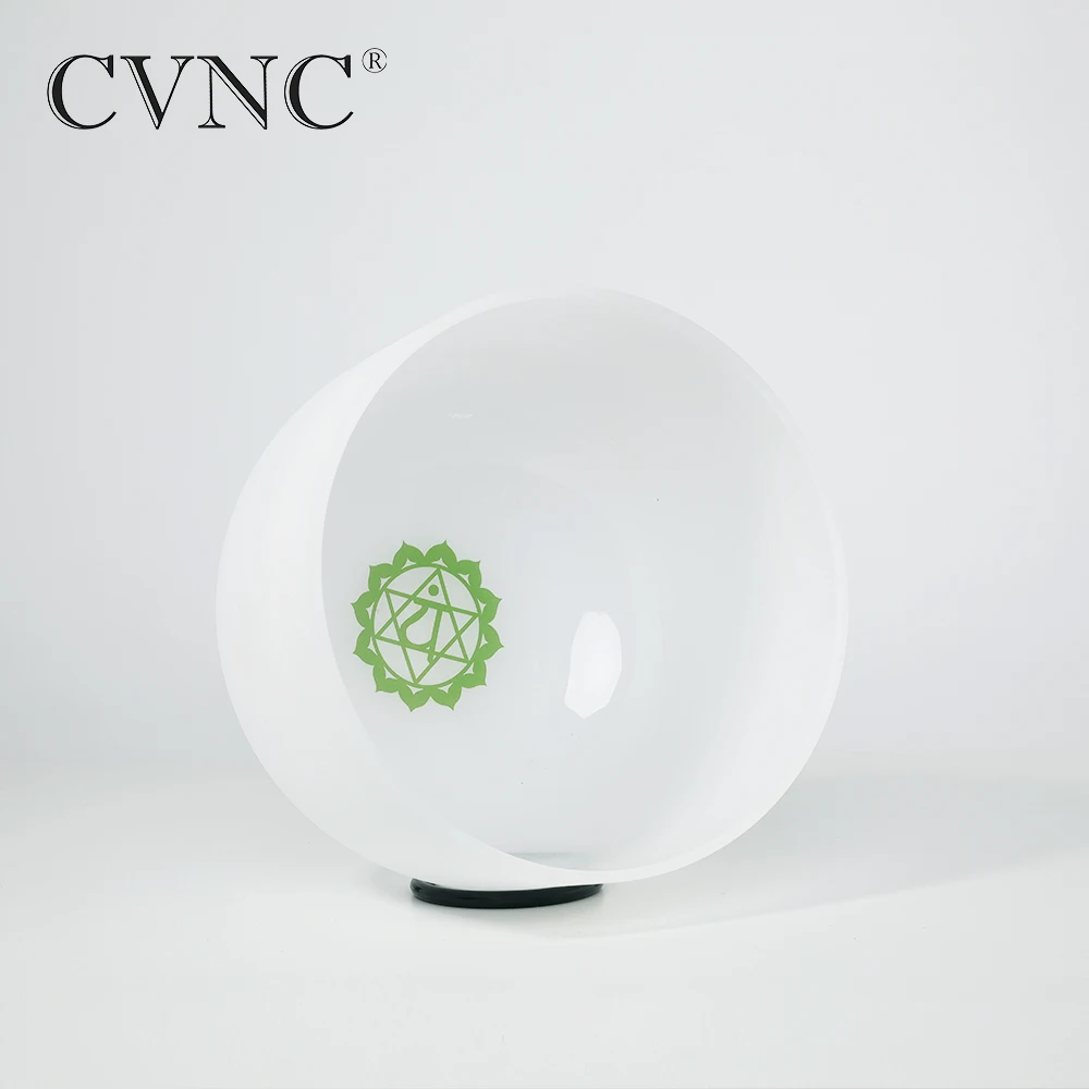 

CVNC 10 Inch F Heart Green Chakra Symble Pattern Quartz Crystal Singing Bowl