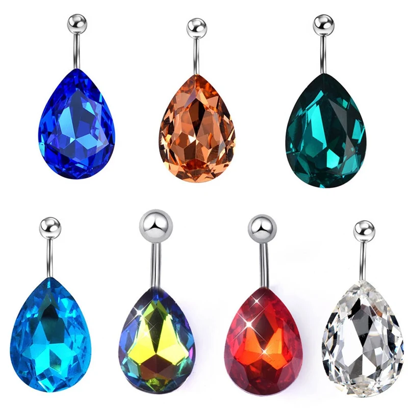 

Fashion Love Heart Belly Button Rings Bar Gold / Silver Plated Surgical Piercing Sexy Body Jewelry For Women CZ Navel Piercing
