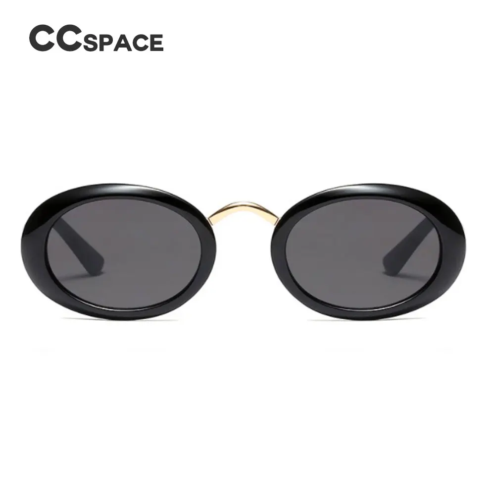 CCSPACE трендовые Овальные Солнцезащитные очки в стиле хип-хоп для мужчин и женщин, маленькая оправа, Брендовые очки, дизайнерские модные мужские и женские оттенки 45372