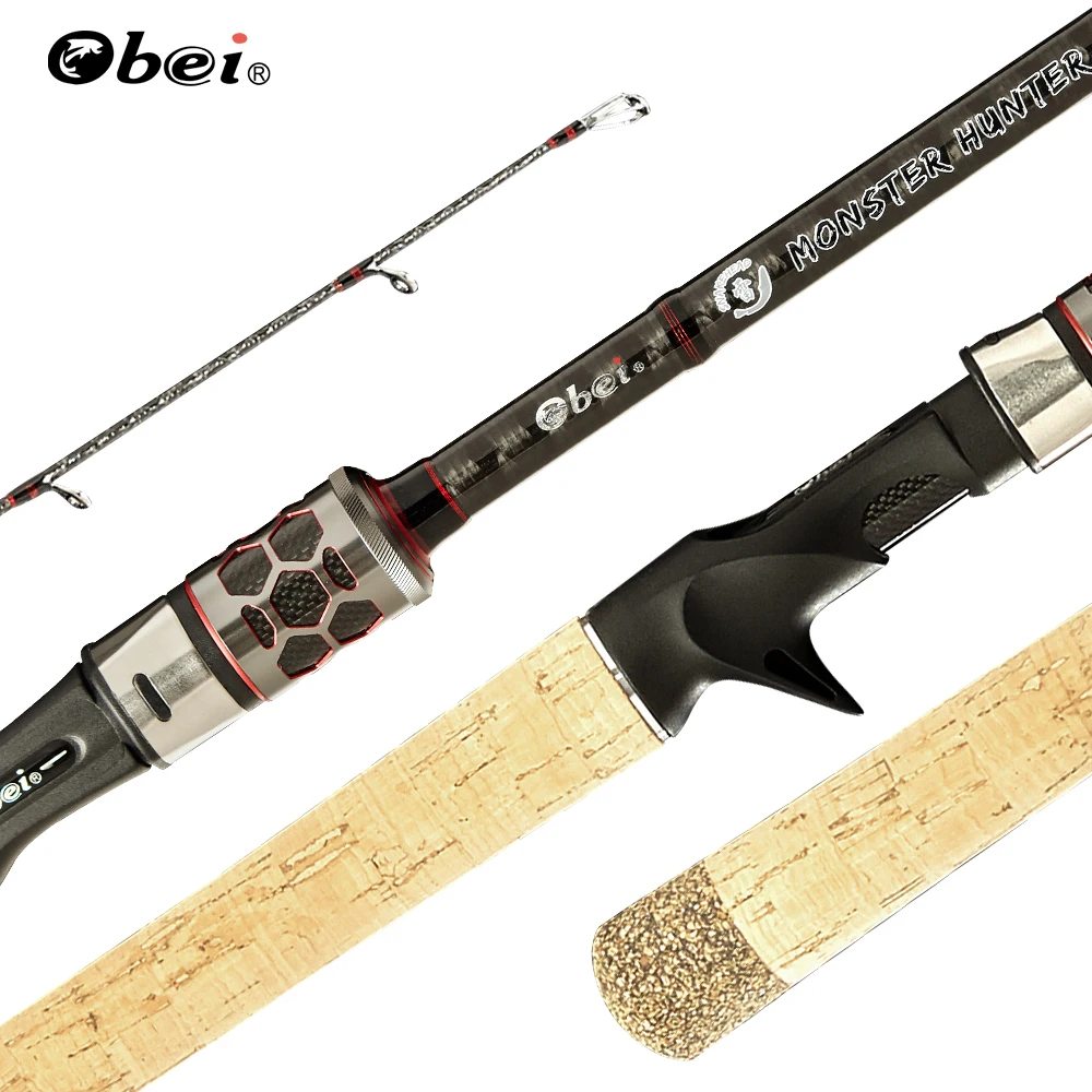 Vara de Pesca Haste de Viagem Obei Monster Hunter Fiação Fundição Catfish Snakehead Super Duro 2.38m Atrair Peso 20-80g 3 Seção