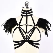 90 s Harajuku перья средства ухода за кожей жгут для женщин леди Фетиш связывание белье сексуальный укороченный Топы корректирующие