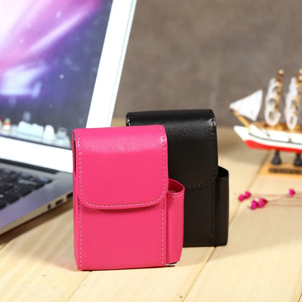 

Cigarette Case Soft PU Leather Cigarette Case Tobacco Pouch Lighter Holder Name Card Storage Container