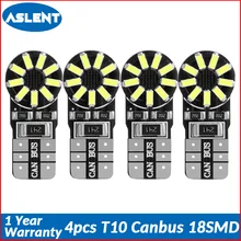 Buy Aslent 4pcs T10 W5W 194 3014SMD Led Car Light Bulb Canbus Error Free Clearance Break Lamps Turn Signal Reading Lights wihte 12v Free Shipping