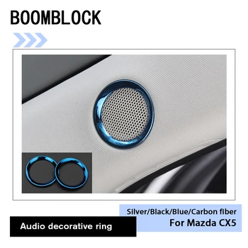 

Auto Interior Front Column Sound Decorative Bright Circle Sticker For Mazda CX-5 CX5 CX 5 2017 2018 KF Car Styling Accessories