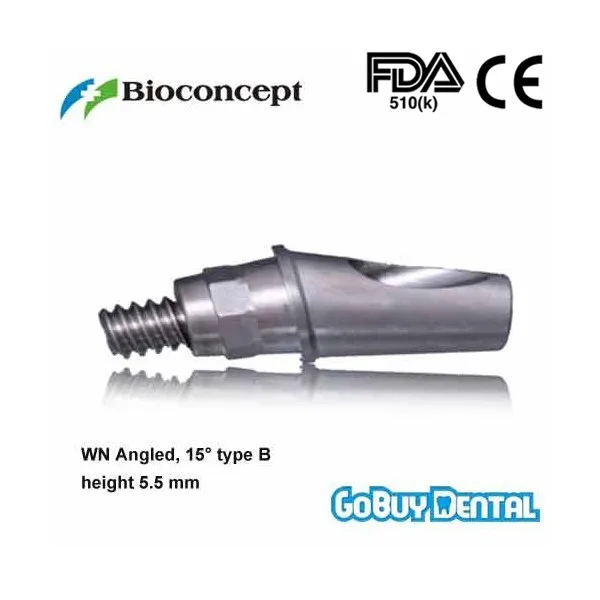 Straumann Compatible WN Angled Abutment, 15 degrees type B, height 5.5mm(Wide Neck) Straumann Compatible WN Angled Abutment, 15 degrees type B, height 5.5mm(Wide Neck)