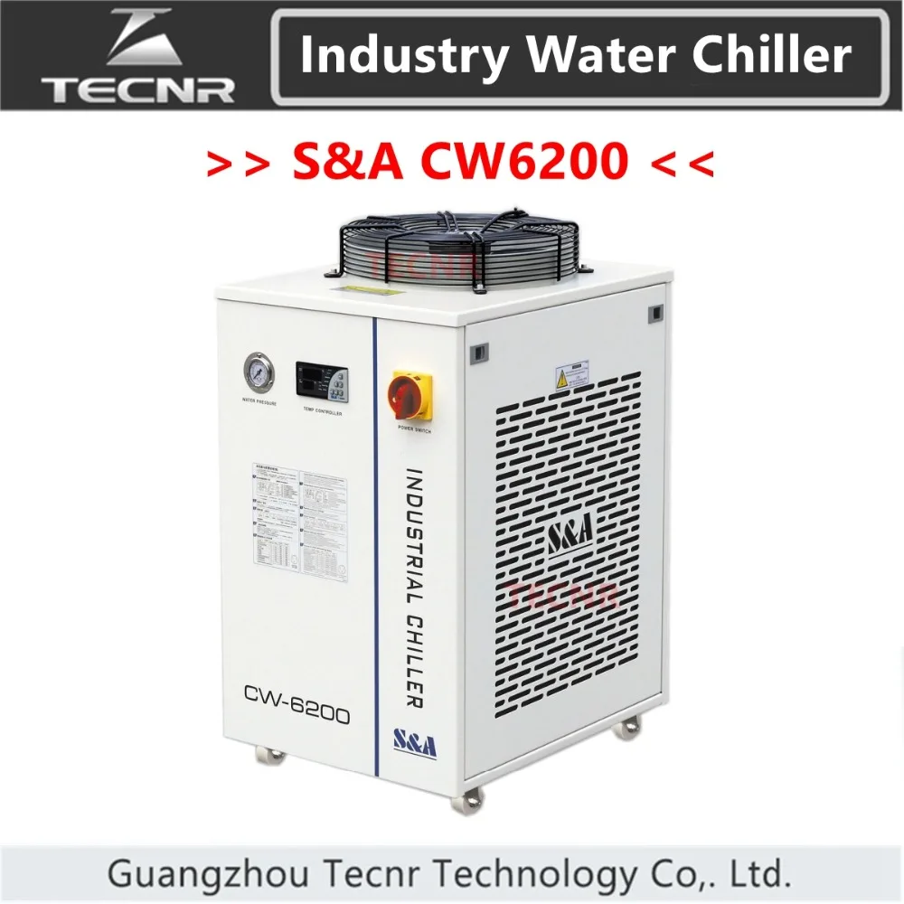 S& A CW6200 промышленный охладитель воды для охлаждения лазерного станка 600 Вт co2 лазерная трубка мощностью 5100 Вт