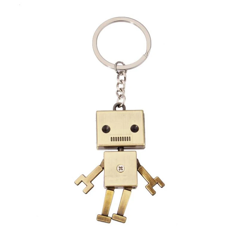 1 Pcs Fashion Creative Robot Keychain Popular Universal Metal Key Ring