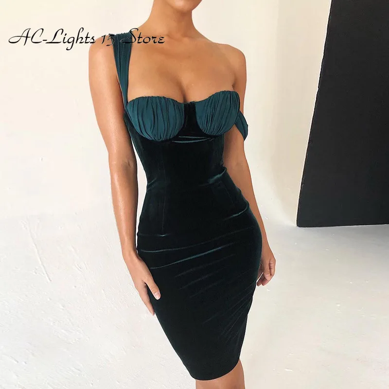 

Gold Velvet Spaghetti Strap Mini Dress High Waist Sexy Summer Bodycon Club Dresses 2019 Women Party Ware Navy Blue Dress