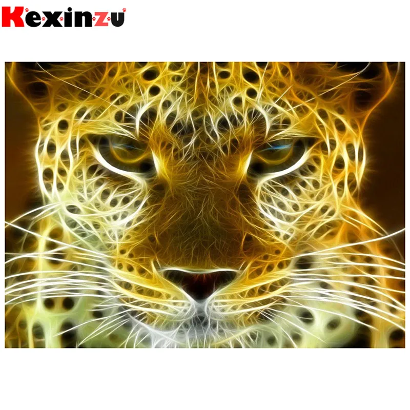 

kexinzu Full Square/Round 5D Diy Diamond Painting Cross Stitch "Animal leopard" Diamond 3D Embroidery Mosaic Home Decor Gift K1
