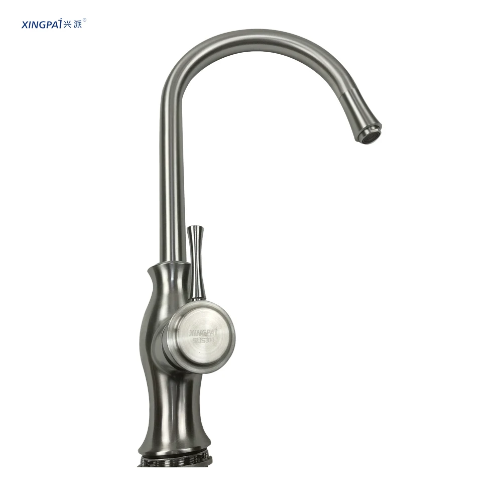 XINGPAI gooseneck kitchen faucets total solid metal tap detachable