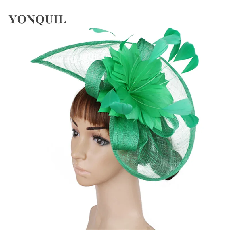 sinamay-–-chapeaux-fascinants-pour-femmes-vert-avec-de-belles-plumes-et-fleurs-rouge-noir-pour-femmes-kentucky-derby-eglise-bandeau-de-fete-de-mariage