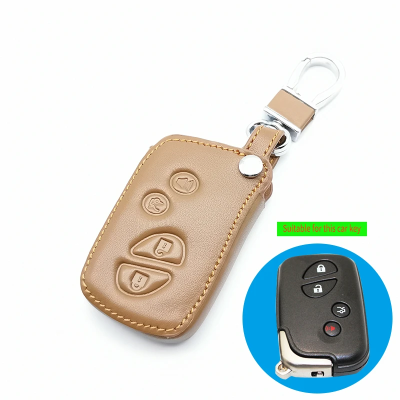 

Genuine Leather Key Case Cover For Lexus LX470 / GS450h / IS350 / SC430 / LS460 / ES350 / GS350 4 Button Smart Bag Car Styling